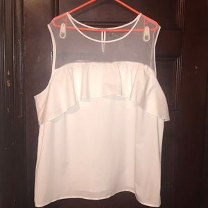 Plus Size Sleeveless Ruffle Top